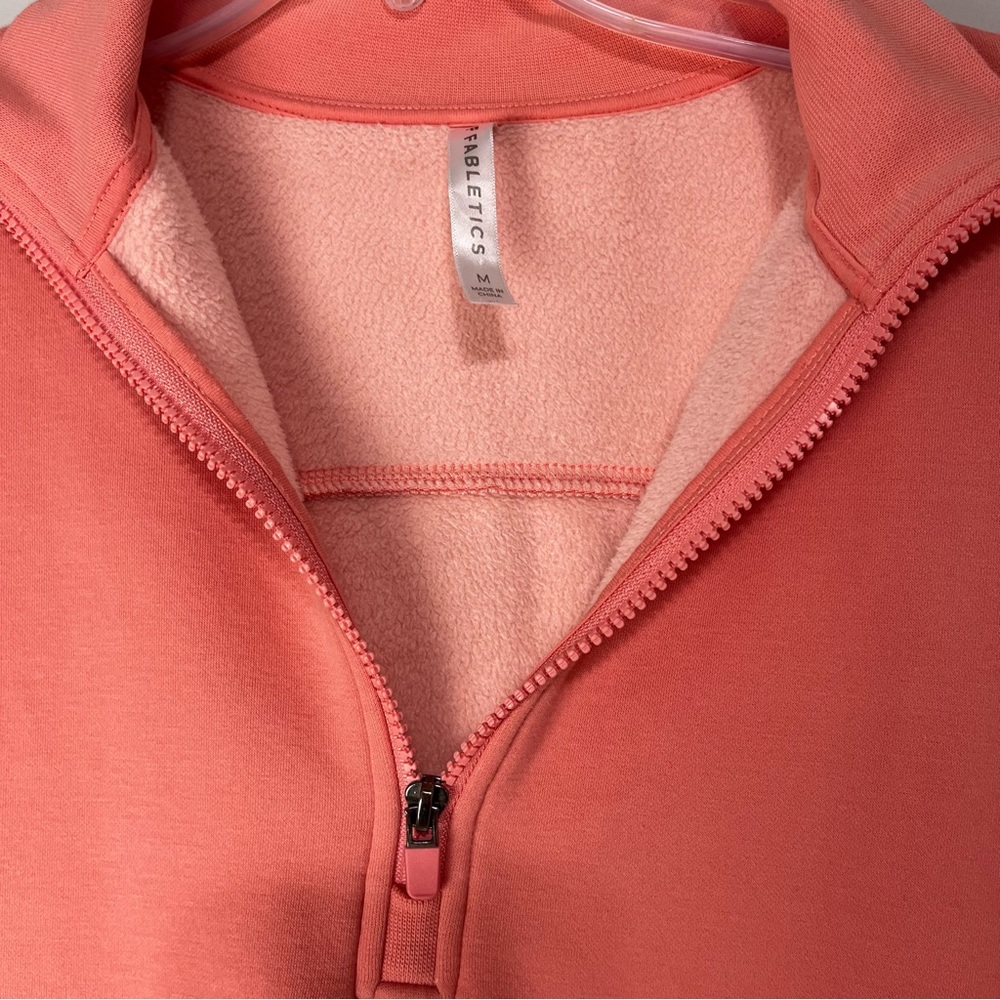 Fabletics Mock Neck Half Zip Cozy Pullover Cropped Sweater Sweatshirt Medium - Picture 10 of 11